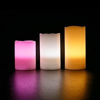 Vista 7 de WYZworks Juego de 3 velas LED sin llama de color marfil parpadeantes, Navidad, Navidad, San Valentín, juego de 3 4 pulgadas, 5 pulgadas y 6 pulgadas