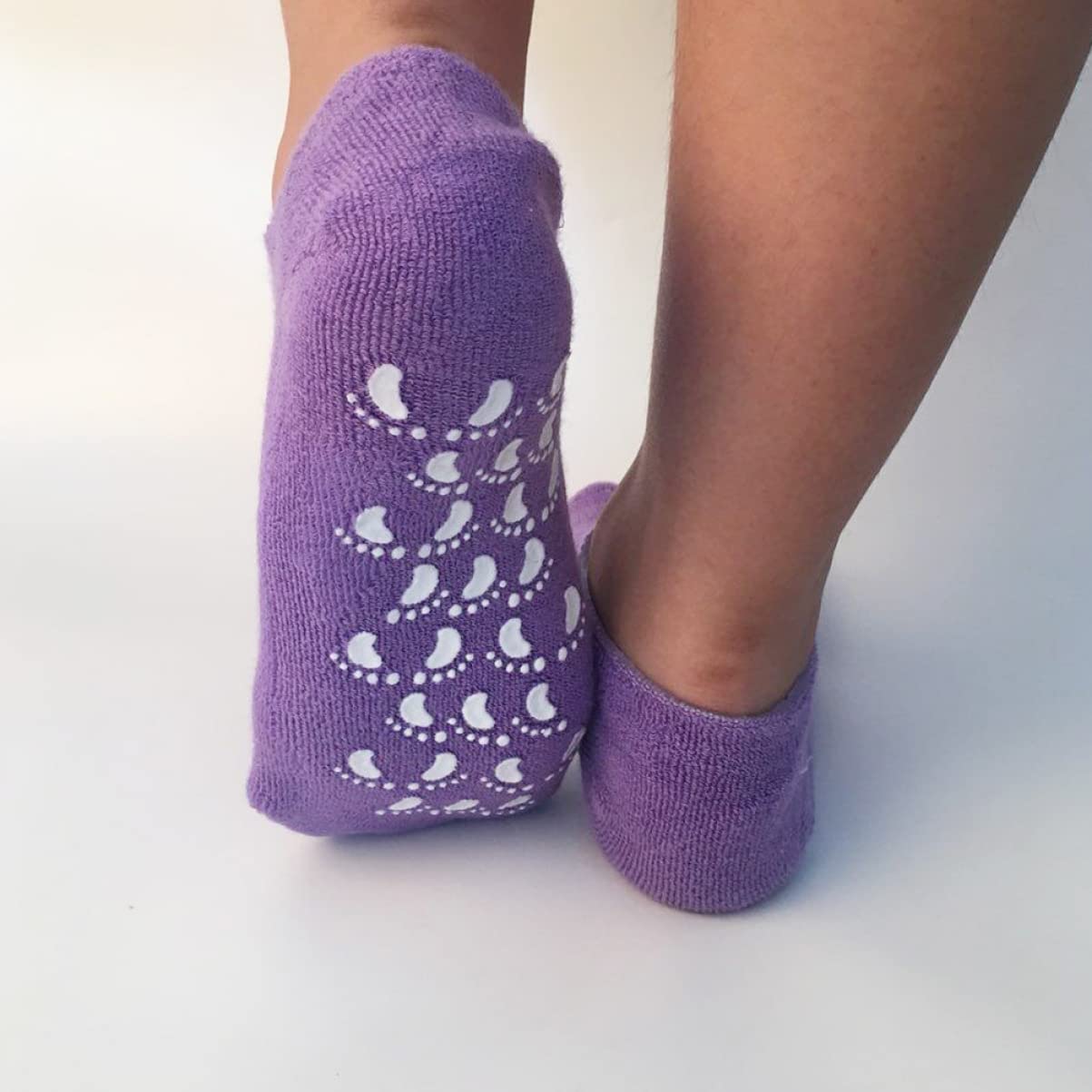 FRCOLOR 2 Pezzi Screpolato Re per Pelle E Guanti Idratanti Cura ' Guarire Cotone con Gel Ruvido Termoplastico Bellezza Piedi Calzini Spa Viola Secco