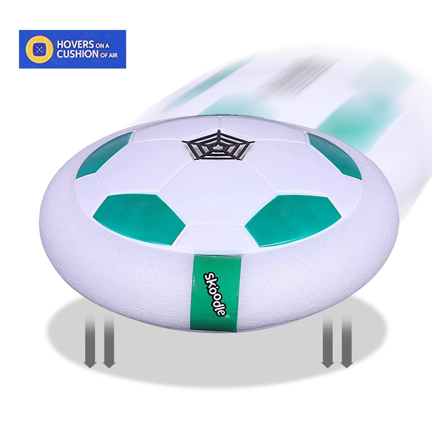 Skoodle Power Play Hover Ball - Green | Battery Powered Hover Football | Indoor Floating Hoverball Soccer | Air Football | Made in India | Best Gift Fun Toy for Kids Boys & Girls 3-12 Years 1