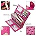 Women RFID Blocking Wallet Trifold Ladies Luxury Leather Clutch Travel Purse Hot Pink