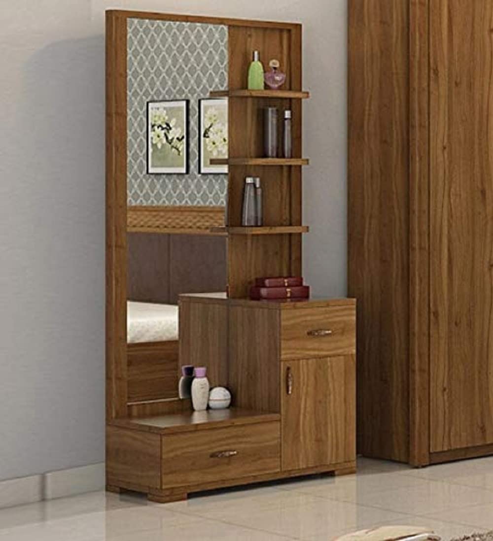 MAMTA DECORATION Engineered Wood Dressing Table with Storage for Bedroom Living Room Wooden Vanity Tables (Brown)-image-41