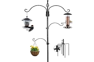 Highpro Bird Feeding Station Feeder Pole, Pole Bird Feeders for Outside