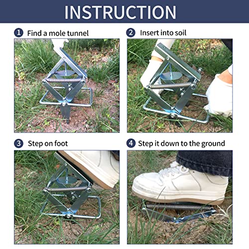 Marinebaby Easy Set Mole Eliminator Trap, Mole And Gopher Trap, Galvanized Steel Mole Trap, Sliver Color 2Sets #TOP3