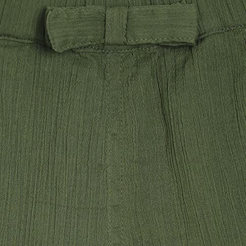 Image of miniklub Girls Green Solid Regular Fit Capris