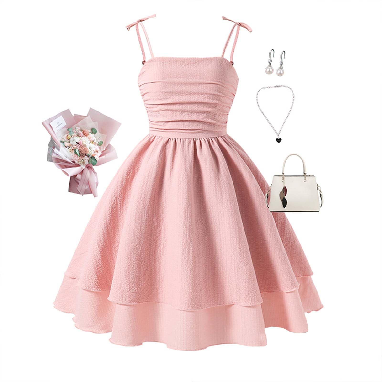 Kleider für Mädchen Ärmellos Spaghettiträger Sommerkleid Elegant Festliches Kleid Teenager Kinder Einfarbig A-Linie Swing Kleider Sommer Casual Strandkleid Prinzessin Kleid für 8-13 Jahre - 4