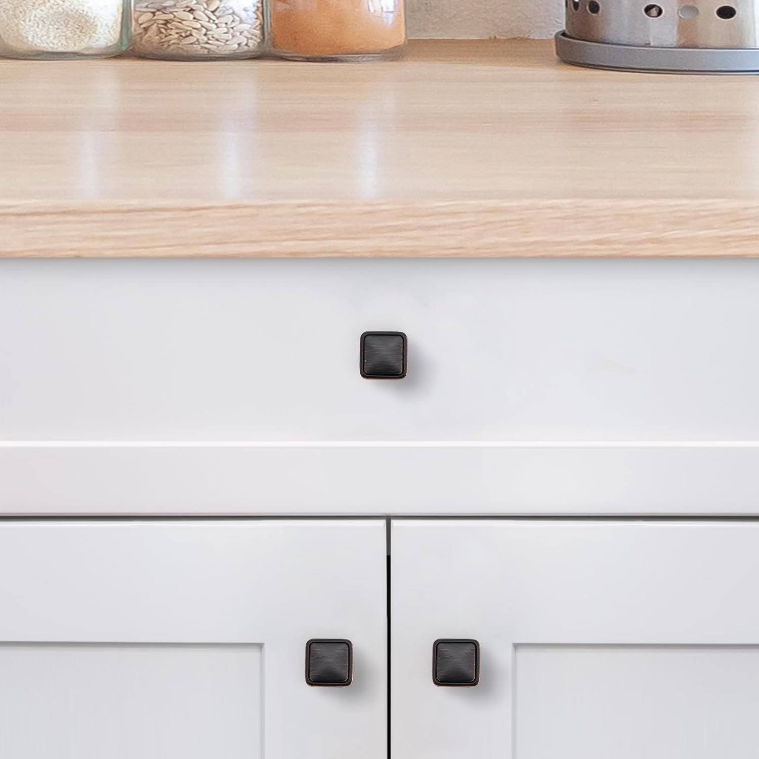 Ravinte Hardware 25 Pack Oil Rubbed Bronze Cabinet Knobs Single Hole Center Solid Cabinet Door Handles