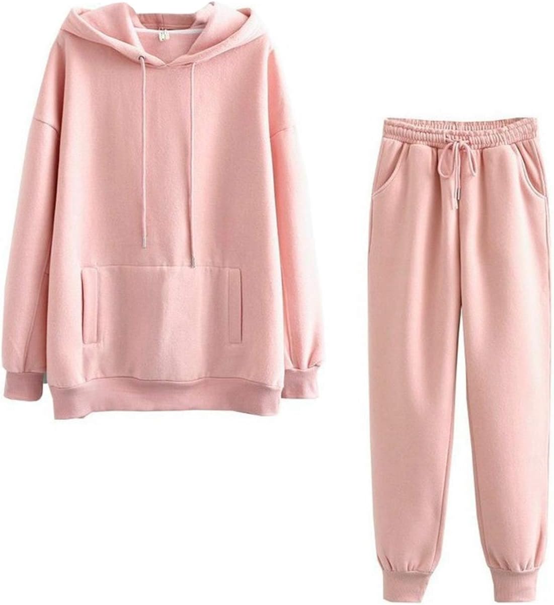 Survêtement 2 Pièces Femme Minetom - Sweats à Capuche Perlé + Jogger
