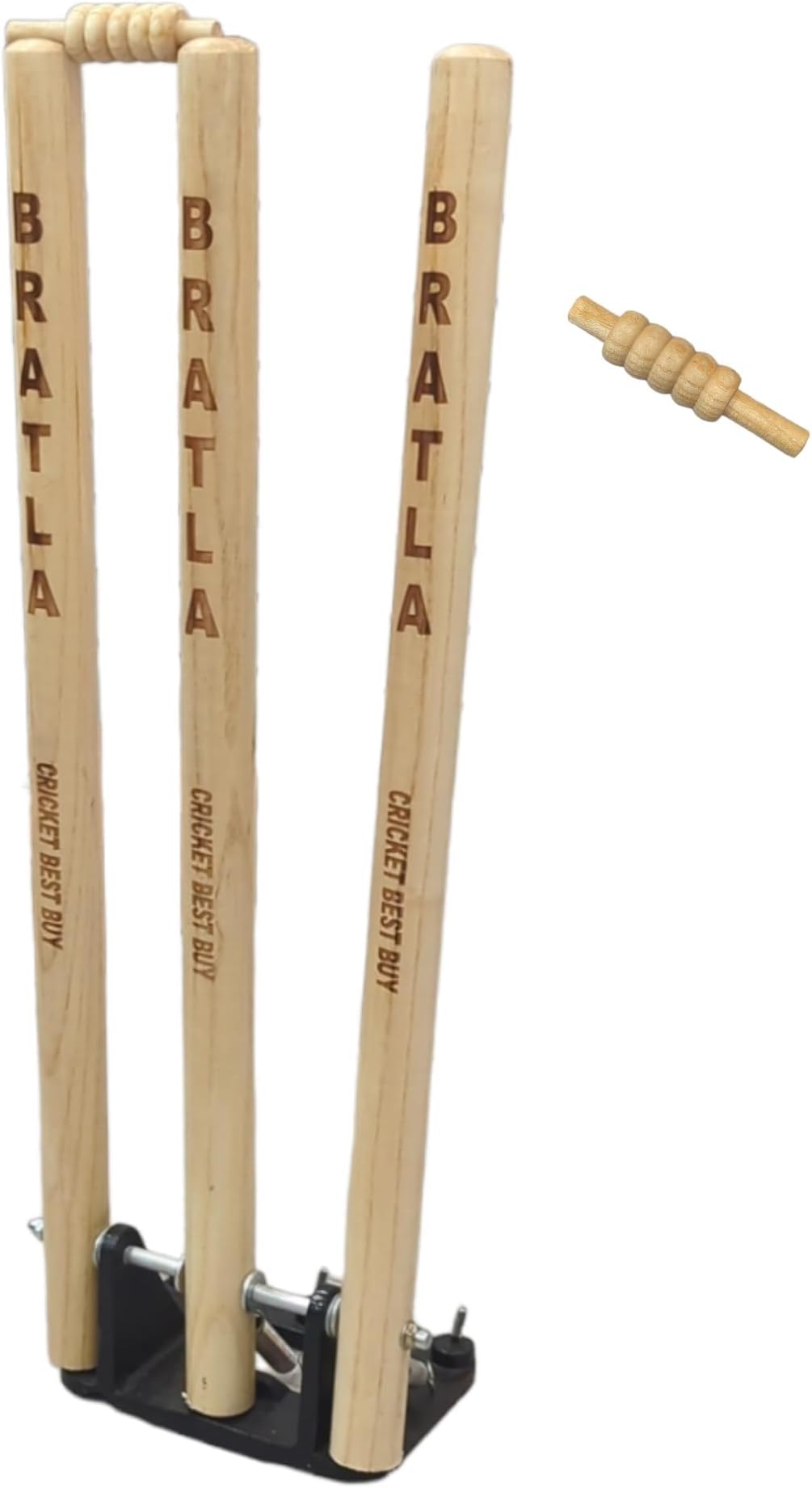 CBB Cricket Spring Return Stumps Wickets Metal Base Multi Surface Placement