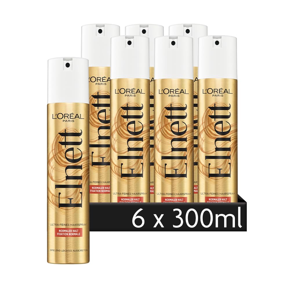 L'Oréal Paris Elnett ultra delikatny lakier do włosów, normalny uchwyt, 6 x 300 ml