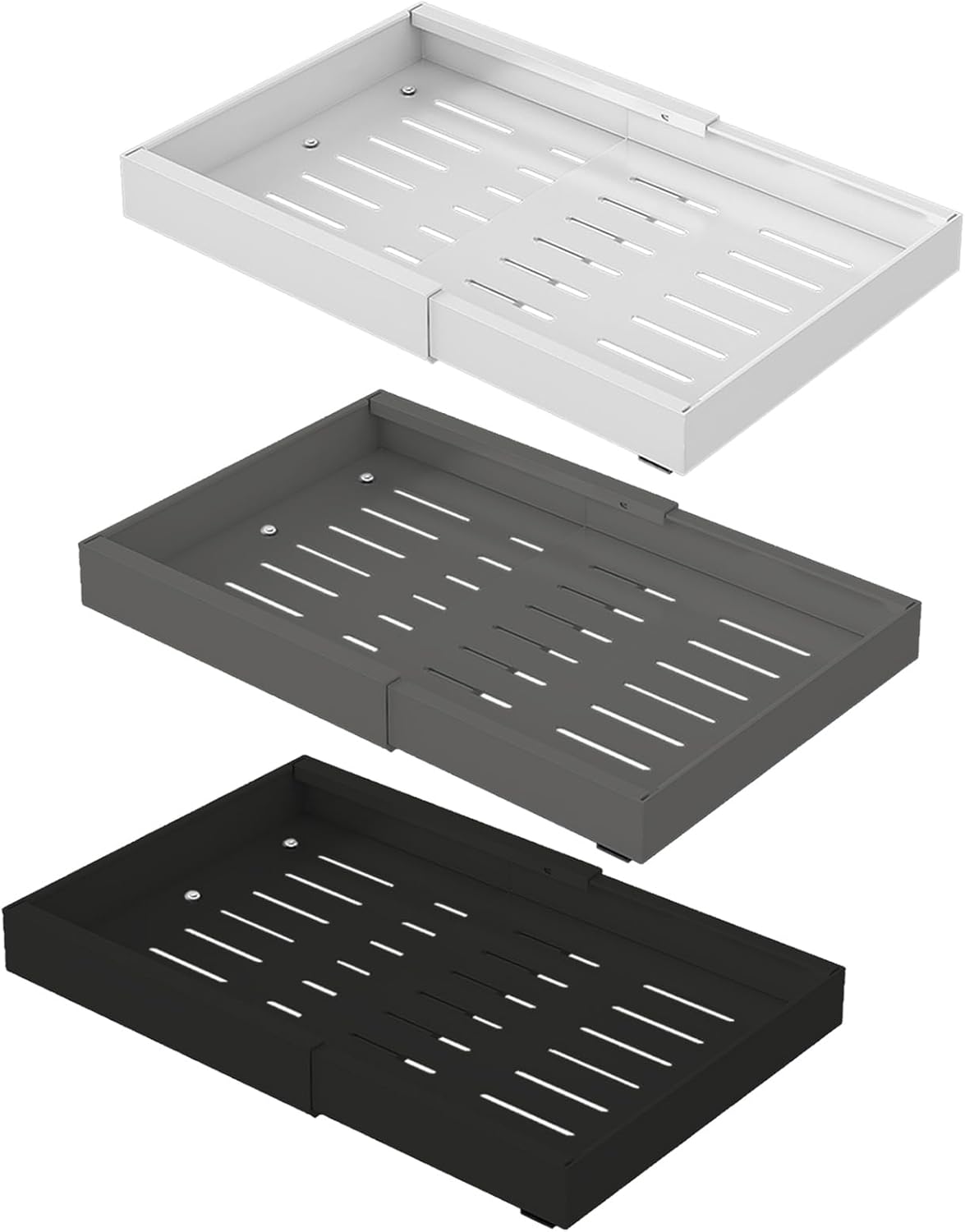 Expandable Kitchen Drawer Organizers Functional Smooth Sliding Cabinet Drawer Adjustable Storage Holder Rack Easy Install Shelf