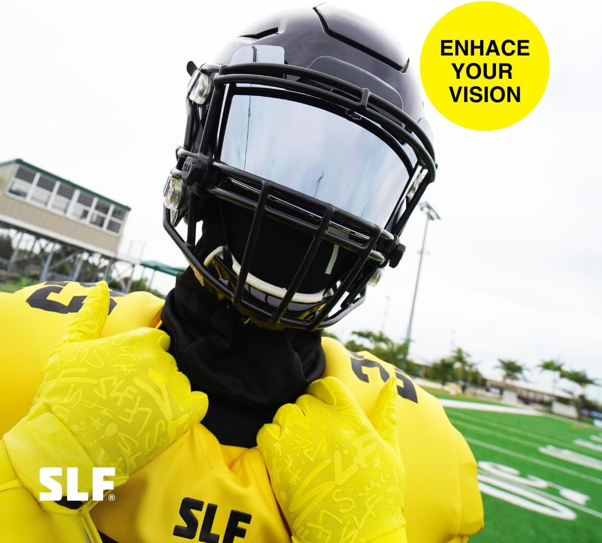SLEEFS Clear Football Visor for Helmet - Professional Football Visor - Face & Eye Shield - Fits Youth & Adult Helmets - Includes Quick Visor Clips for Easy Installation