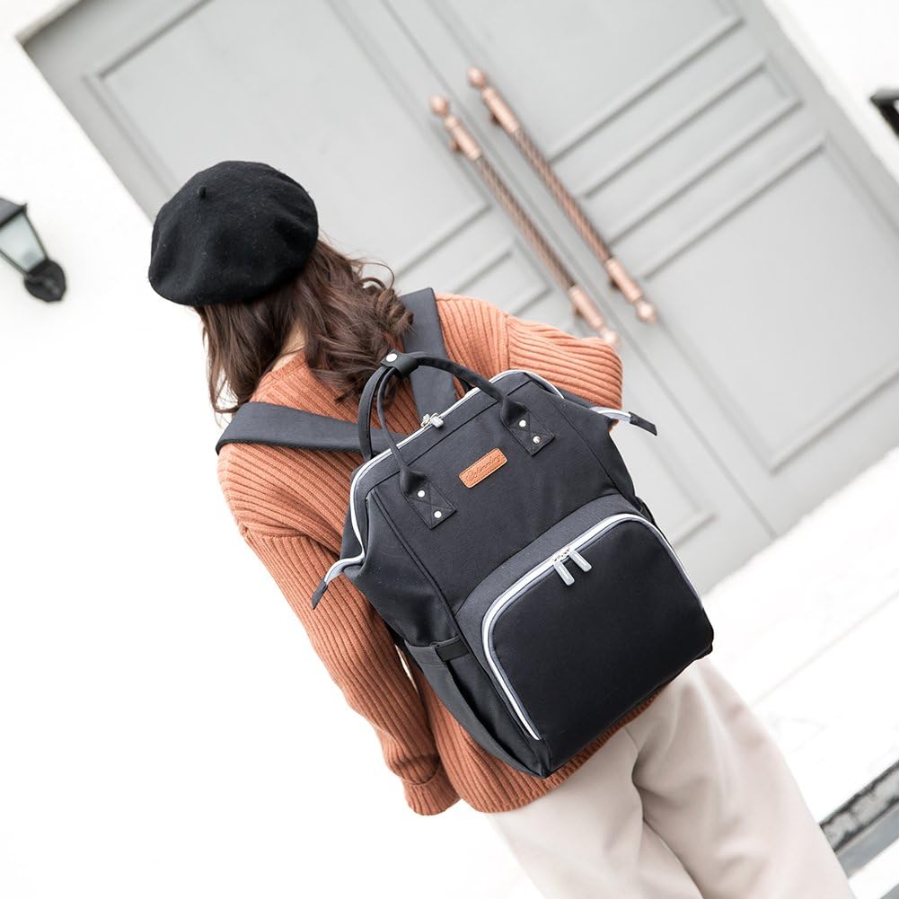 MIFXIN Large Diaper Bag Backpack with USB Charging Port Stroller Straps Waterproof Mummy Baby Nappy Bag Travel Backpack