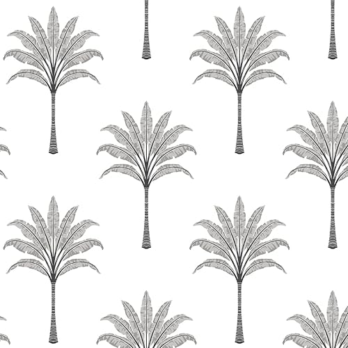 NextWall Harry & Grace Montgomery - Papel tapiz para despegar y pegar de palmera (gris harbor)