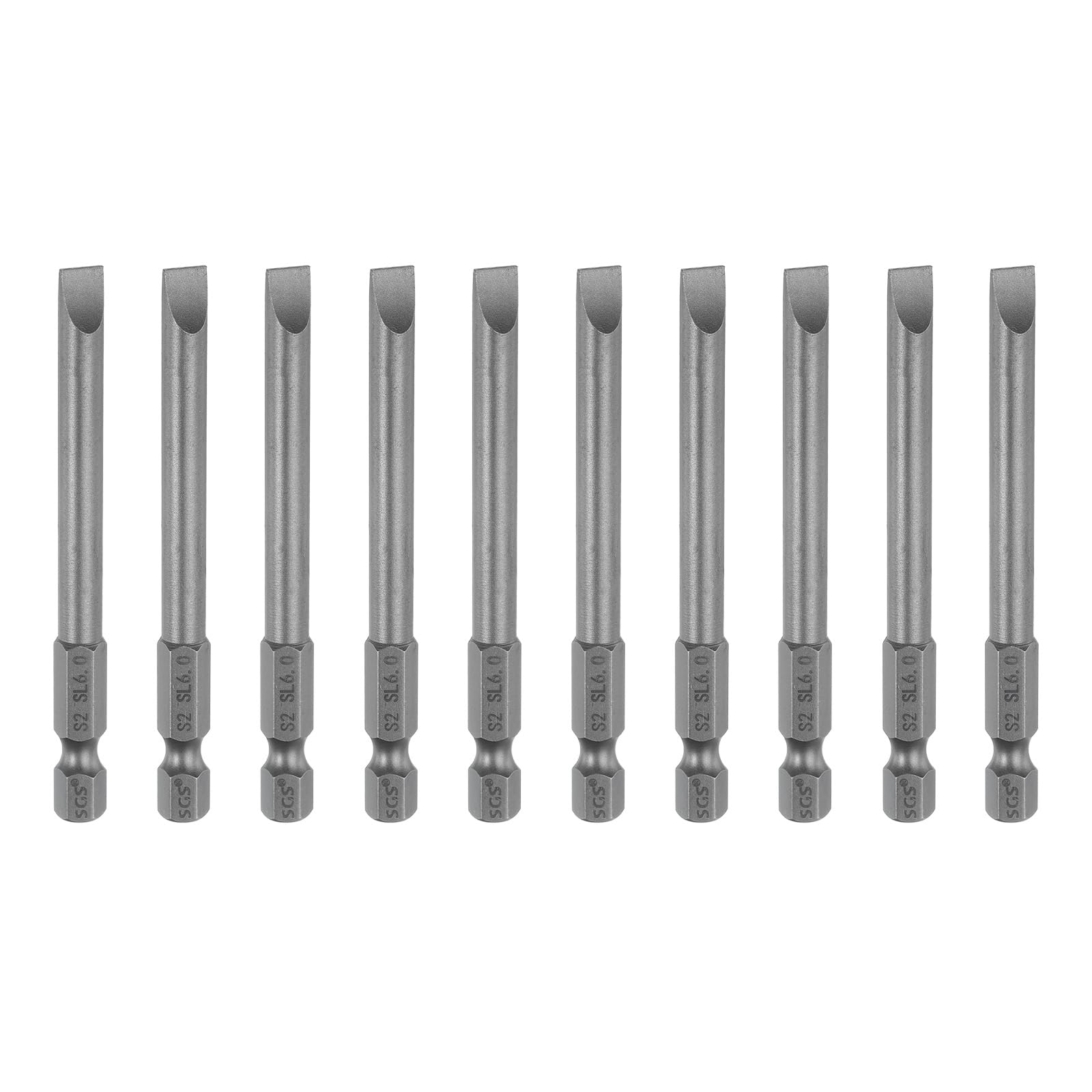 HARFINGTON SL4 Magnet-Schlitzschraubendreher-Bit – 4 Mm, S2-Stahl, 6,35 Mm Sechskantschaft, 6,6 Cm Lang