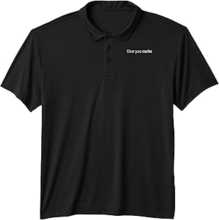 Clear Your Cache Funny Computer Nerd Saying Tech Geek Quote Performance Polo Shirt