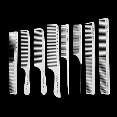 Miniatura 2 de Peine de pelo antiestático resistente al calor de peluquería profesional de peluquería blanca para peluquería (8 unidades, blanco) 8 piezas