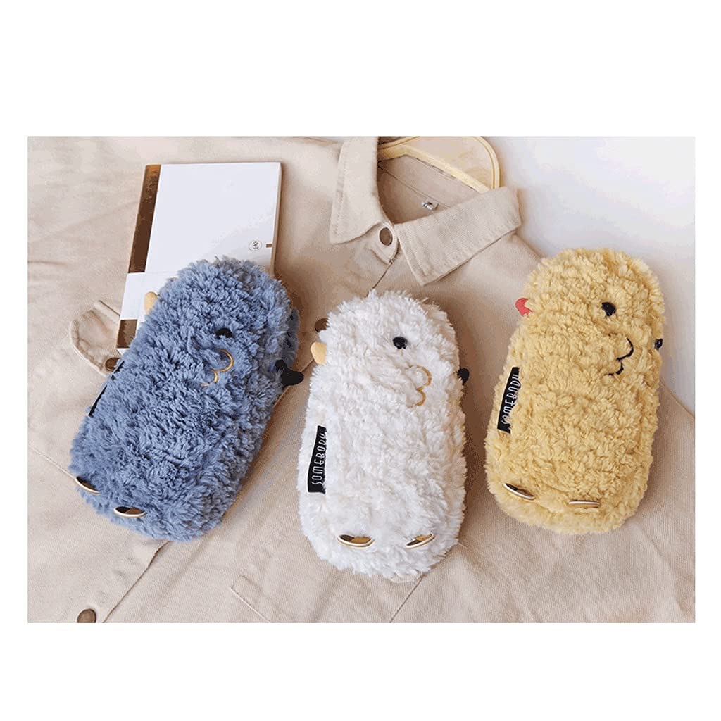 Caja de lápices Funda de lápiz de Peluche de Gran Capacidad, Bolsa de Almacenamiento de papelería Animal Multifuncional Bolsa de cosmética portátil para Oficina/Trip-4 Colores Bolso de Bolsa