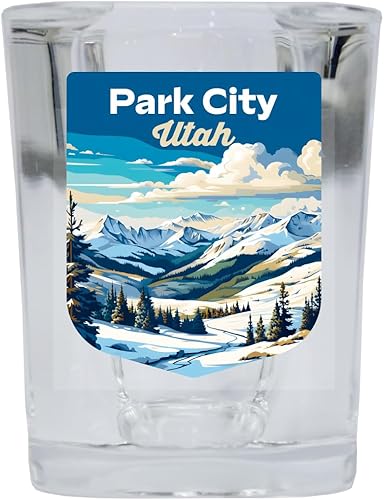 Miniatura 1 de R and R Imports Park City Utah Souvenir - Vaso de chupito cuadrado (2 onzas), diseño individual