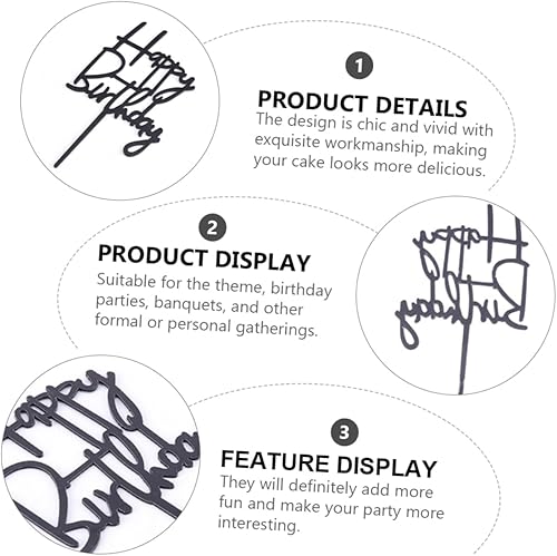 Miniatura 2 de Abaodam 40 Pcs Birthday Cake Insert Table Dessert Picks Dessert Topper Party Cake Decors Happy Birthday Mom Decorations Happy Birthday Cake Decors