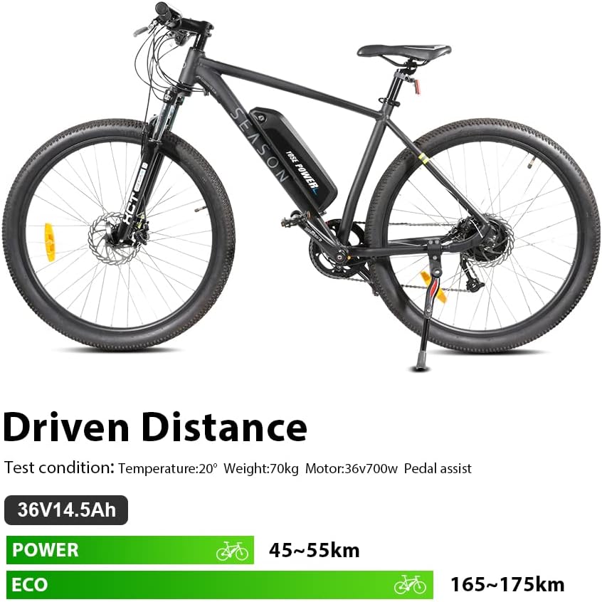 YOSE POWER Ebike Battery mounted on an electric bicycle frame.