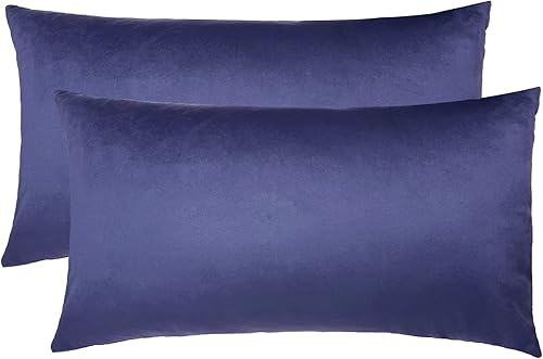 Miniatura 2 de LVTXIII Juego de 2 fundas de almohada lumbar de terciopelo 12 x 20 pulgadas fundas de cojín suaves y sólidas 118 x 197in fundas de almohada lumbar