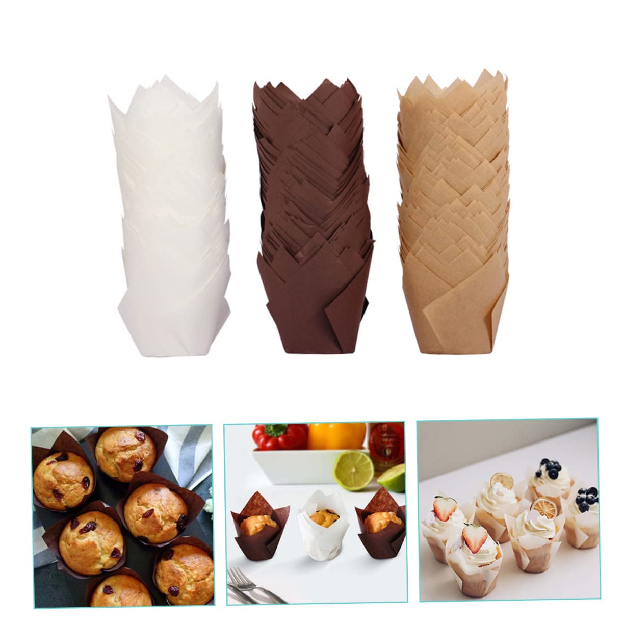 Lot De 3 Plateaux À Pâtisserie Élégants Pour Muffins Et 150 Pièces X 3
