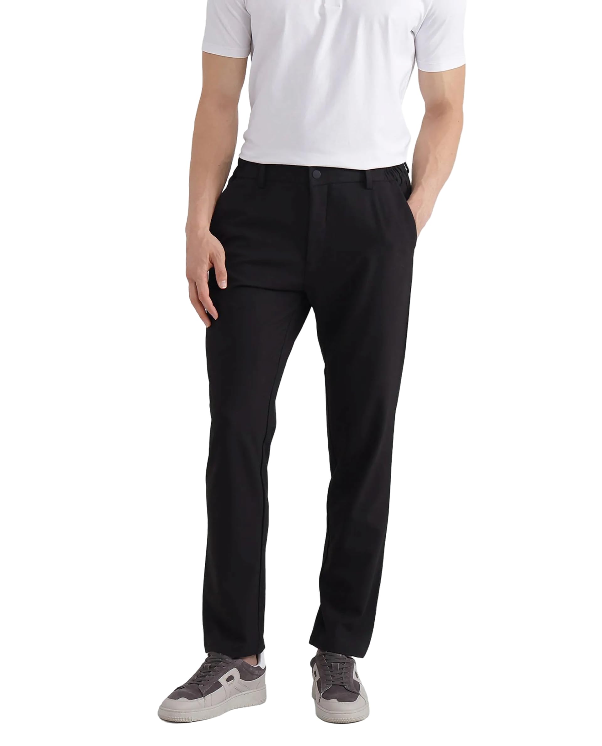 rare rabbit Men's Travel Regular Fit Solid Polyester Blend Mid Rise Trouser-picture-54