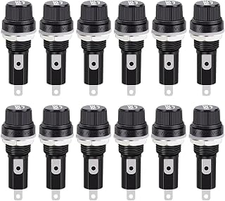 100 pcs 5x20mm 6x30mm Glass Fuse Holder Insurance Tube Socket 5 * 20mm 6 * 30mm Fuse Holders Black Screw Cap Replacement for OEM
