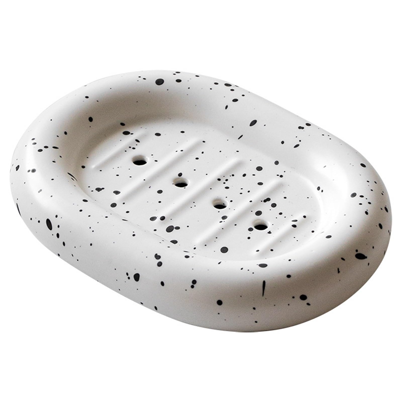 Qyleee White Holder For Shower Household Ceramic Soap Dish Bathroom And Kitchen Sink Tray With Drainage Stand For Kitchen(White)