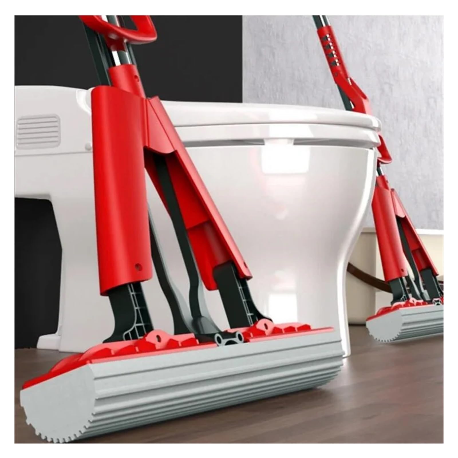 Squeeze Floor Mop Plegable for Selfies en casa(Red)
