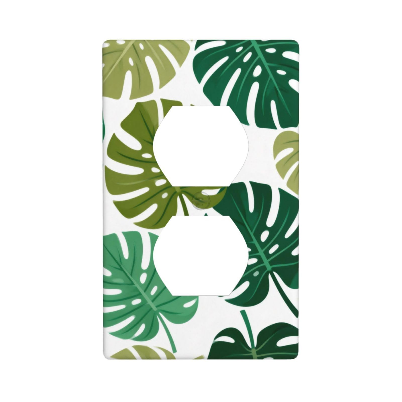 Tropical Leaves Decorative Switch Plate Cover-Unbreakable Polycarbonate Wall Plate for Home Office, 1 Gang with Screws