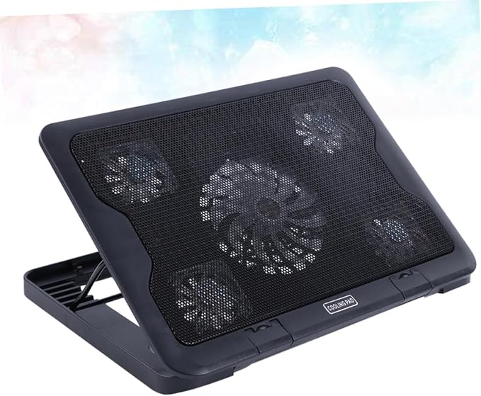 Base para laptop con 5 ventiladores y ajuste de ángulo miniatura 7