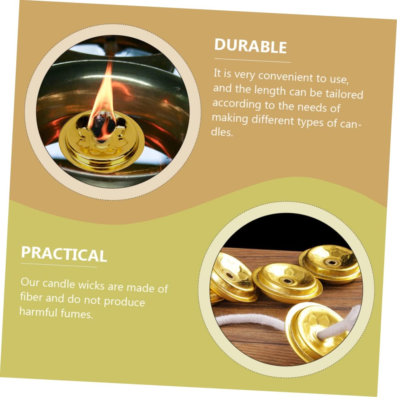 Floating Oil Lamp Wick Holder Set 6-Piece Replacement Wicks for Alcohol Burners Smokeless Candle Use Compatible Indoor and Outdoor Oil Lamps