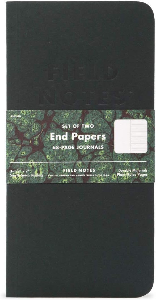 Field Notes: End Papers - 2 Pack - Ruled Journals, 3.5 x 7 Inch