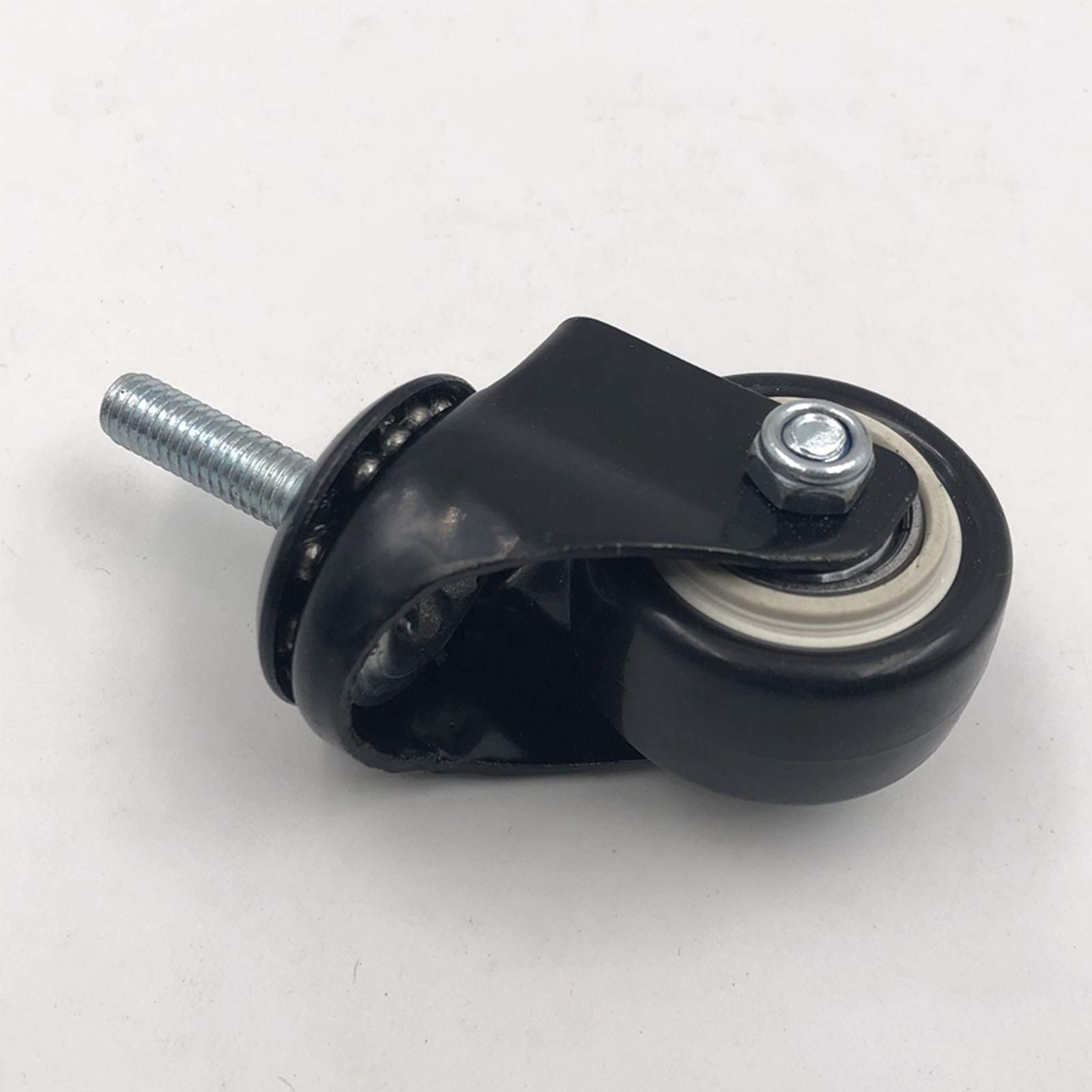ruote per spostare oggetti pesanti, Ruote con stelo girevoli da 1,5 pollici e 38 mm, ruote for scaffali for carrello da banco in PU nero, rotelle mobili, altezza asta filettata 40 mm, carico 100 kg, c