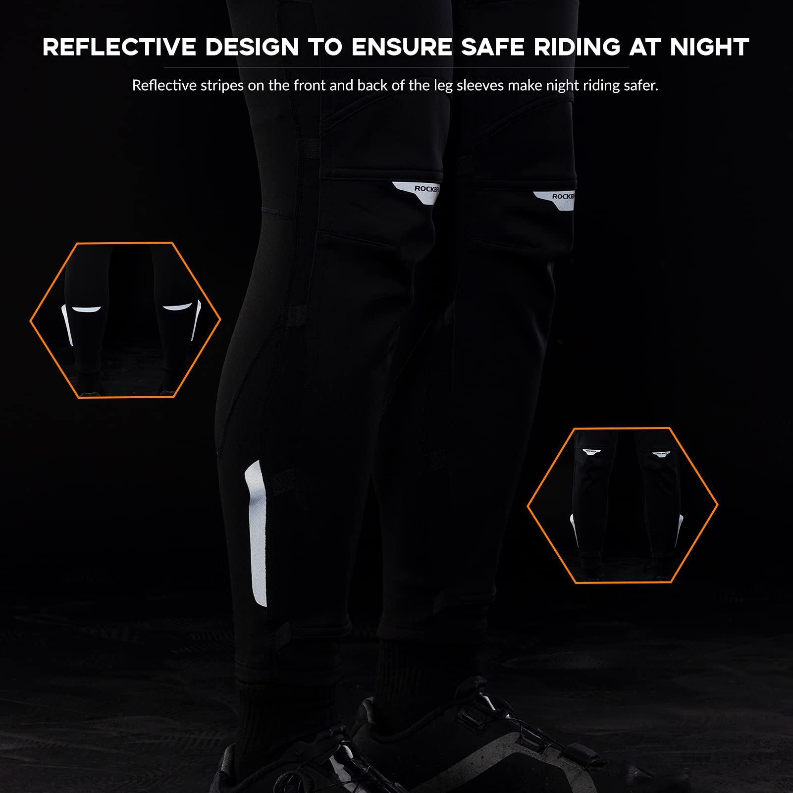 ROCKBROS Perneras Térmicos, Calentadores de Piernas de Invierno para Ciclismo Running Deportes, Unisex Adulto, 1 Par
