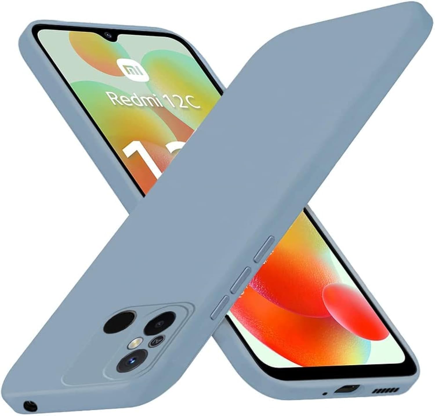 EMODIL Xiaomi Redmi 12C Case Cover Gray Slim Fit Soft Back TPU Cover Flexible Silicone Cover Matte for Xiaomi Redmi 12C ® (Gray)