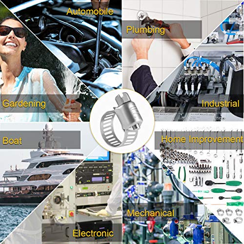 Winlong Stainless Steel Hose Clamps - 24 Pack Worm Gear Drive Hose Clamps Micro Size 4 Clamping Range 1/4 Inch To 5/8 Inch (6Mm-16Mm) For Automotive Plumbing, 1/4'' Hose Clamps, 1/2'' Hose Clamps #TOP5