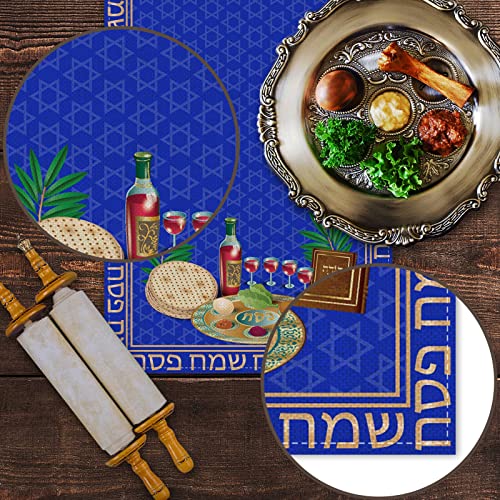 Passover Table Runner Pesach Seder Plate Matzoh Red Wine Jewish Festival Holiday Party Kitchen Dining Home Decoration by Pudodo - Image 6