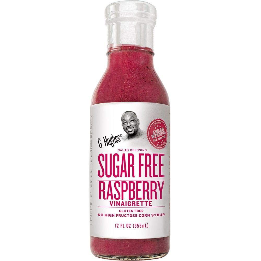 G Hughes Sugar Free Raspberry Vinaigrette - Sugar Free Salad Dressing, Gluten Free, No High Fructose Corn Syrup, Only 1 Carb per Serving, Lite Dressing, No Added Sugar - 12 Fl Oz Bottles (Pack of 3)