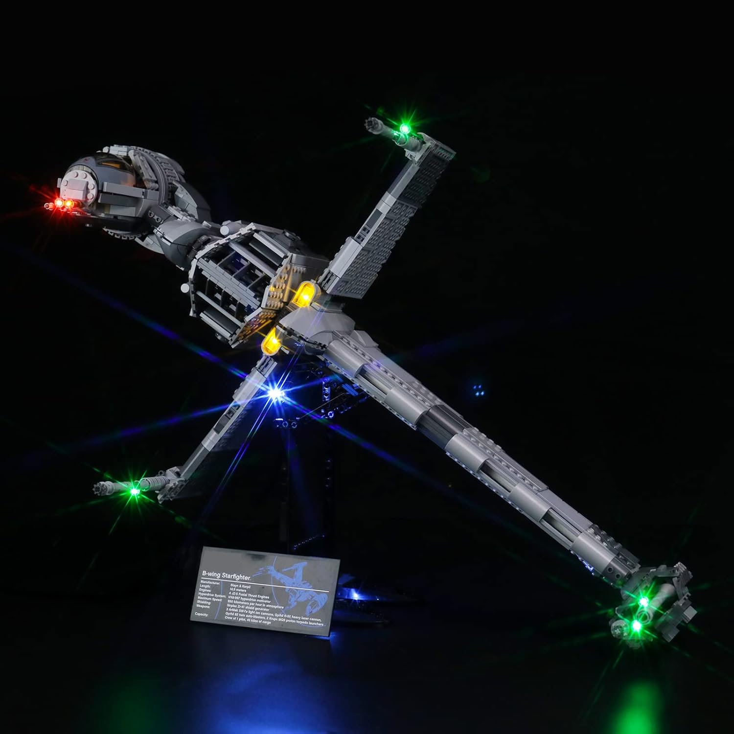 GEAMENT LED Light Kit Compatible with Lego B-Wing Starfighter - Lighting Set for 10227 Building Model (Model Set Not Included)