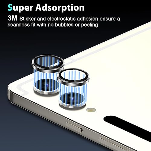 Miniatura 3 de Protector de lente de cámara para Samsung Galaxy Tab S9 UltraSM-X910, resistente a los arañazos, vidrio templado 9H ultrafino con bordes de