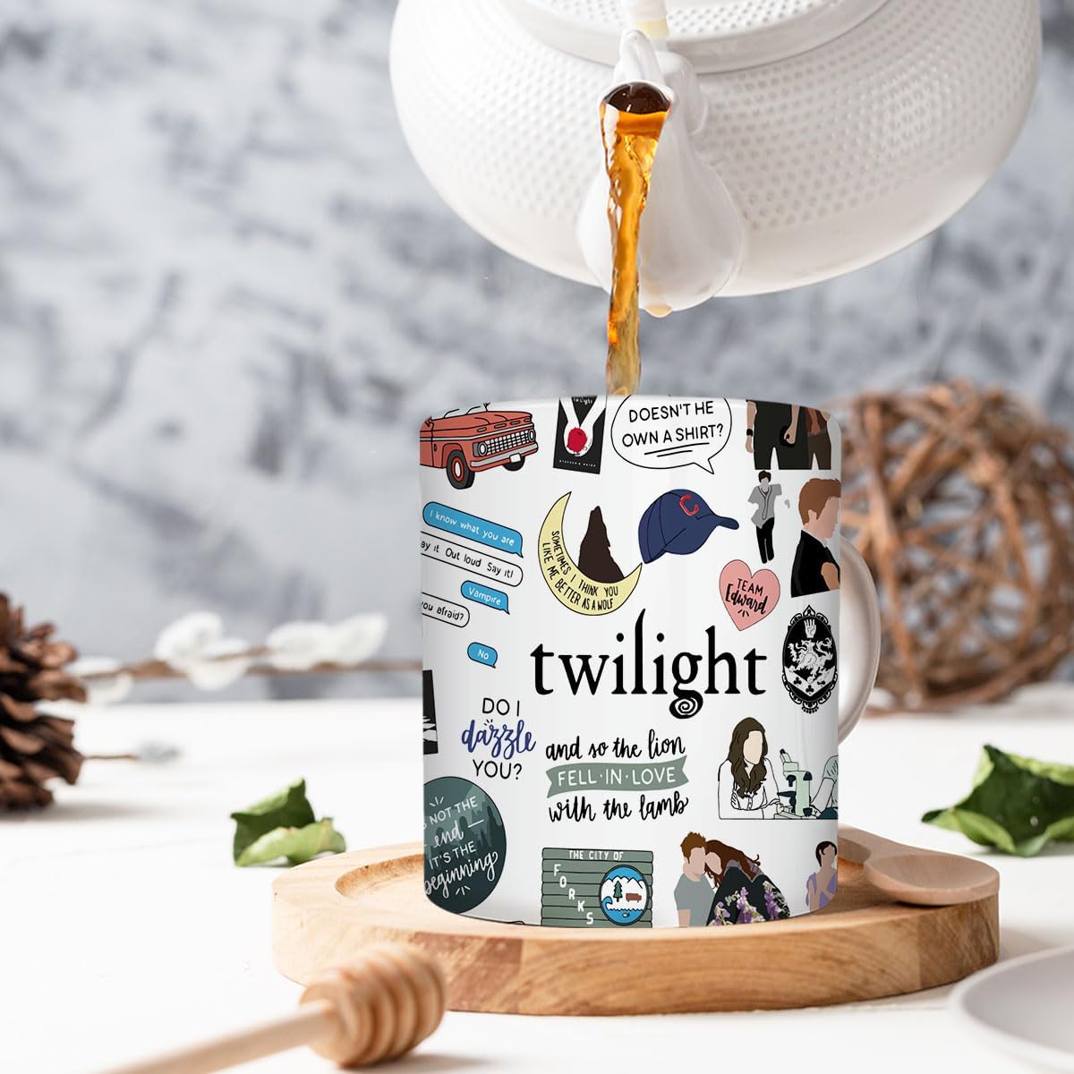 LONGXIN Twilight Merch Vampire Lover Mug Edward's Girl Gift Movie Inspired Gifts City Of Forks Gifts Forks Washington Twilight Gift for Movie Fans Girls Women 11 Oz Coffee Mug Cup - Image 4