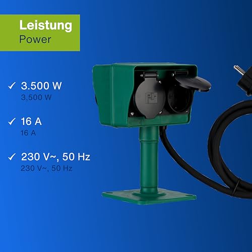 Rev Ritter 0595004555 - Presa Elettrica Doppia Con Innesto Per Terreno, 1,4 M - 6