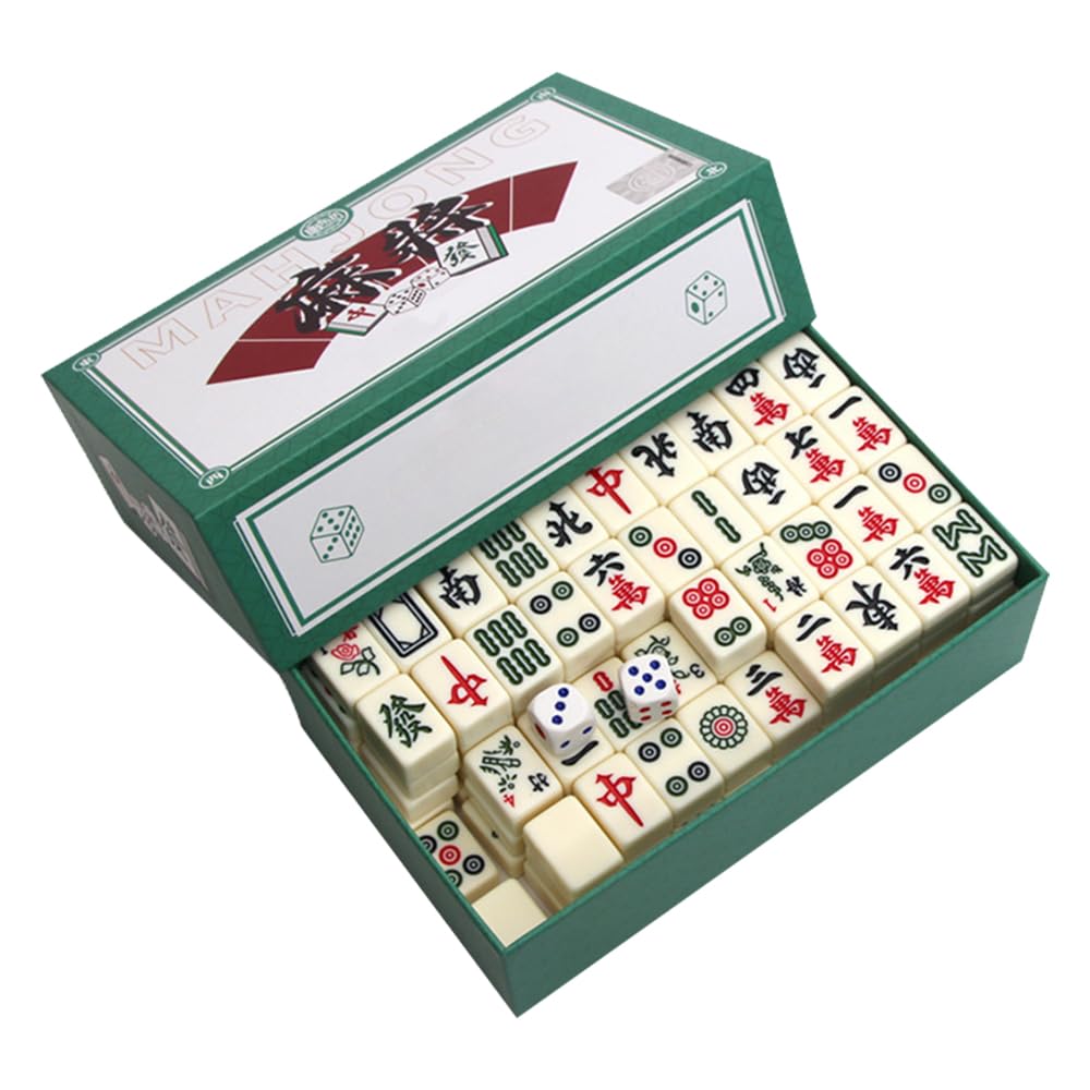 Mini Mahjong Set, Mini mahjong portatile tradizionale cinese, Gioco Majong Stones, con 144 Pezzi Mahjong, per Giochi da Viaggio in Famiglia Giocoda Tavolo Gioco da Tavolo