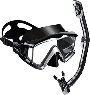 Snorkelset, snorkeluitrusting voor volwassenen, professioneel anti-condens-snorkelmasker, droog snorkelmasker voor vrijdui...