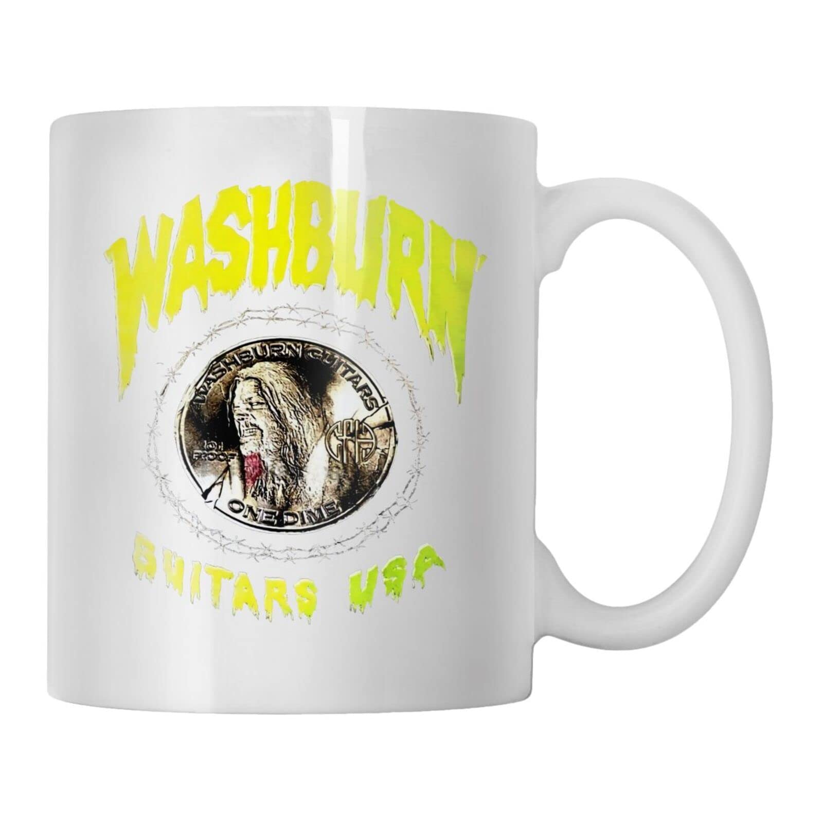 VOLTX DESIGN - Printed Washburn Dimebag Darrell Rare Dime Soft Ceramic Coffee Mug (330ml)