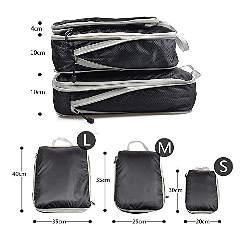 Confezione Da 4 Valigie Borse A Compressione Borse A Compressione Per Bagagli Abbigliamento Organizzatori Da Viaggio Deposito Bagagli Valigia Cubi Da Imballaggio Tasche Da Viaggio-5