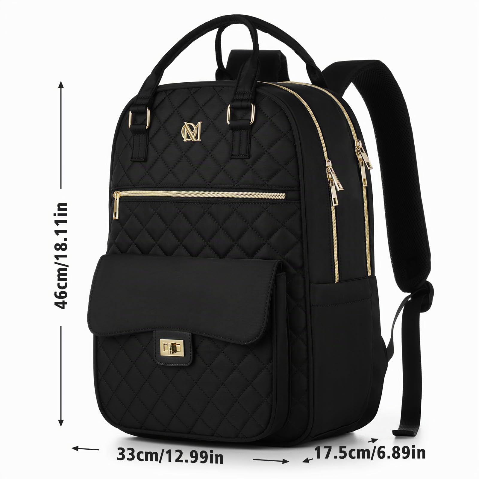 Sac a Dos Femme,Sac à Dos Ordinateur Portable 17,3 Pouces pour travail voyage Loisirs,Sacoche PC Cartable Femme Sac à Dos Scolaire pour college fille,Noire