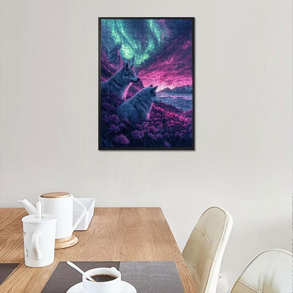 Puzzle 3000 elementów, puzzle dla dorosłych biały wilk aurora artystyczne puzzle, gra puzzli, drewniane układanki, niemożliwe klasyczne układanki, do gry edukacyjnej wyzwanie zabawki, rodzinne